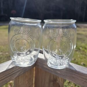 Rooster Chicken Glasses Farm Fresh Embossed Farmhouse Kitchen decor Cottagecore